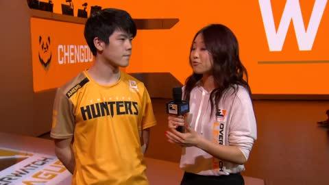 Ameng smashes orange on Bren's head